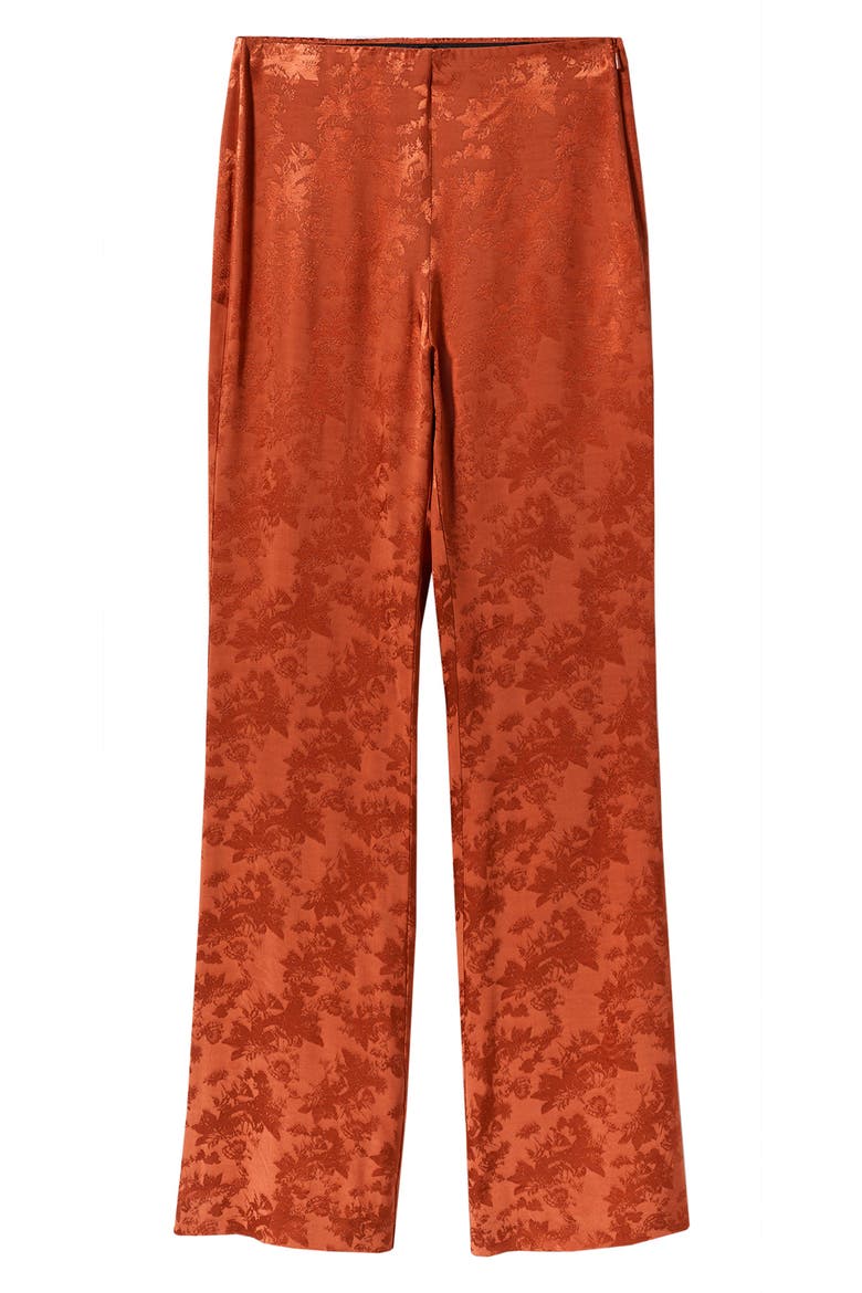 Floral Jacquard Trousers, Alternate, color, RUSSET