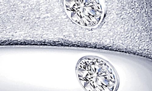 Lafonn Set Of 2 Simulated Diamond Brushed & Polished Band Rings In White