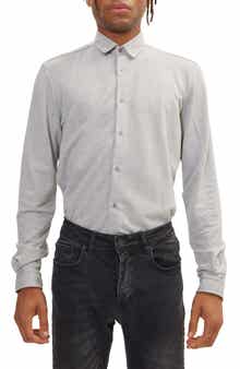 Cotton Knit Travel Button-Up Shirt
