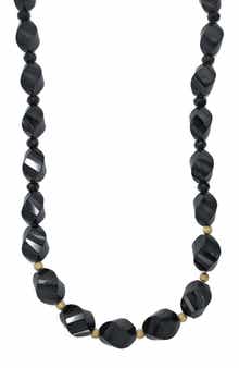 EFFY 14K Yellow Gold Onyx Beaded Necklace