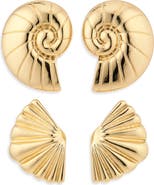 NATASHA Set of 2 Shell Stud Earrings