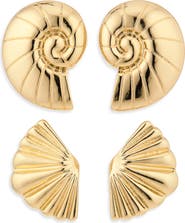 NATASHA Set of 2 Shell Stud Earrings