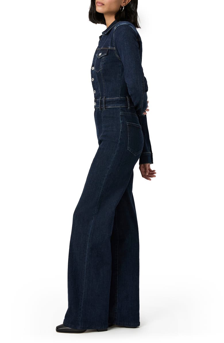 PAIGE Sasha Long Sleeve Bootcut Denim Jumpsuit, Alternate, color, Peregrine