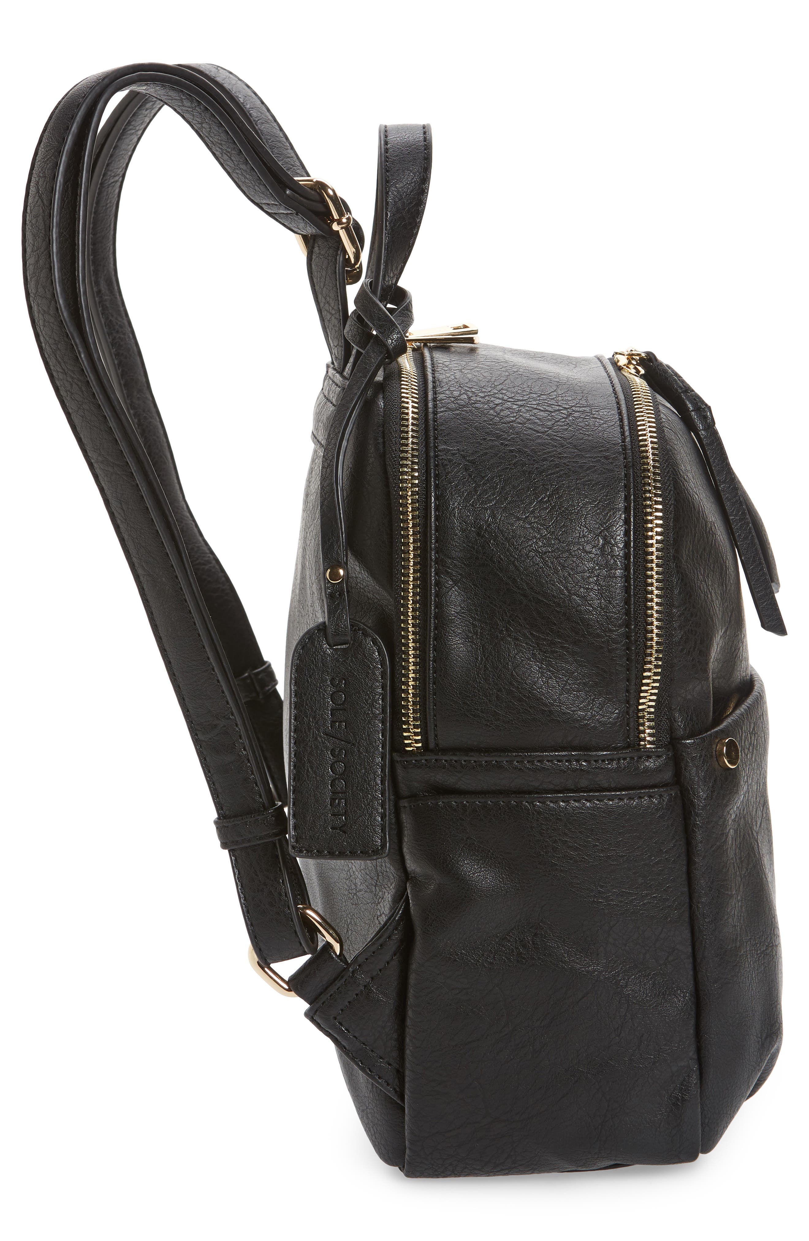 Sole Society Siena Faux Leather Backpack, Alternate, color, 