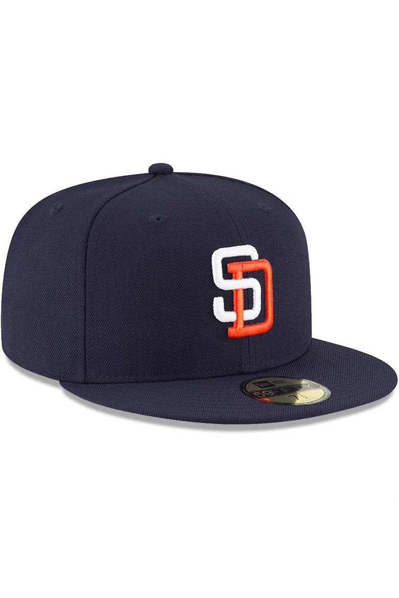 Men's New Era Navy San Diego Padres Cooperstown Collection Wool 59FIFTY Fitted Hat, Alternate, color, Navy