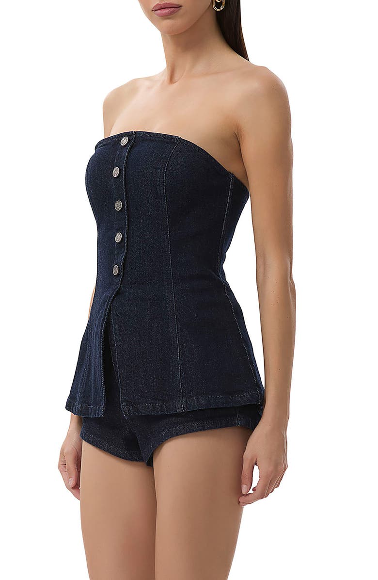 AFRM Janie Strapless Denim Top, Alternate, color, Midnight Rinse Wash