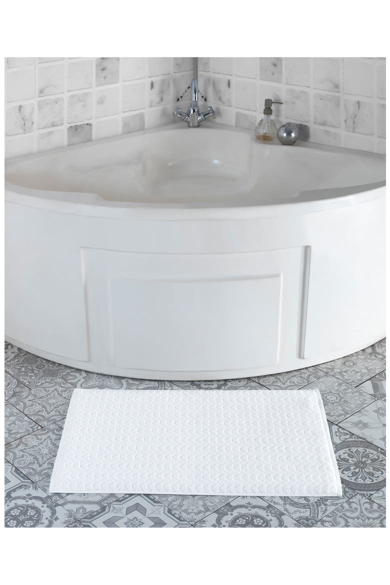 Herringbone Bath Mat, Alternate, color, WHITE