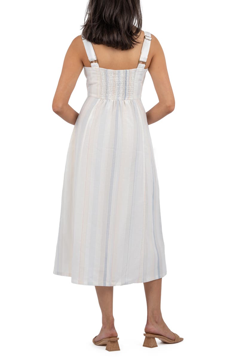 KUT from the Kloth Stripe Cotton & Linen Shirtdress, Alternate, color, Blue/ Cream