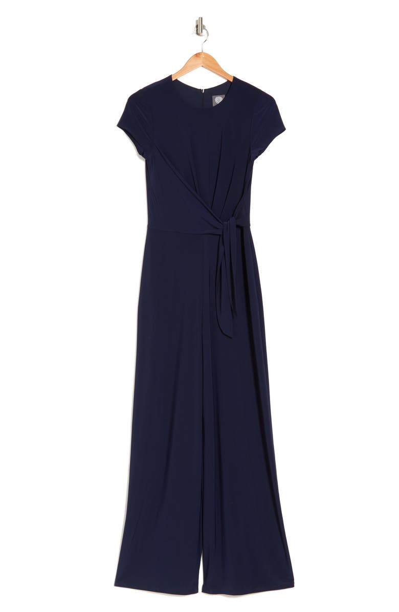 Vince Camuto Ity Side Waist Tie Jumpsuit, Alternate, color, Navy