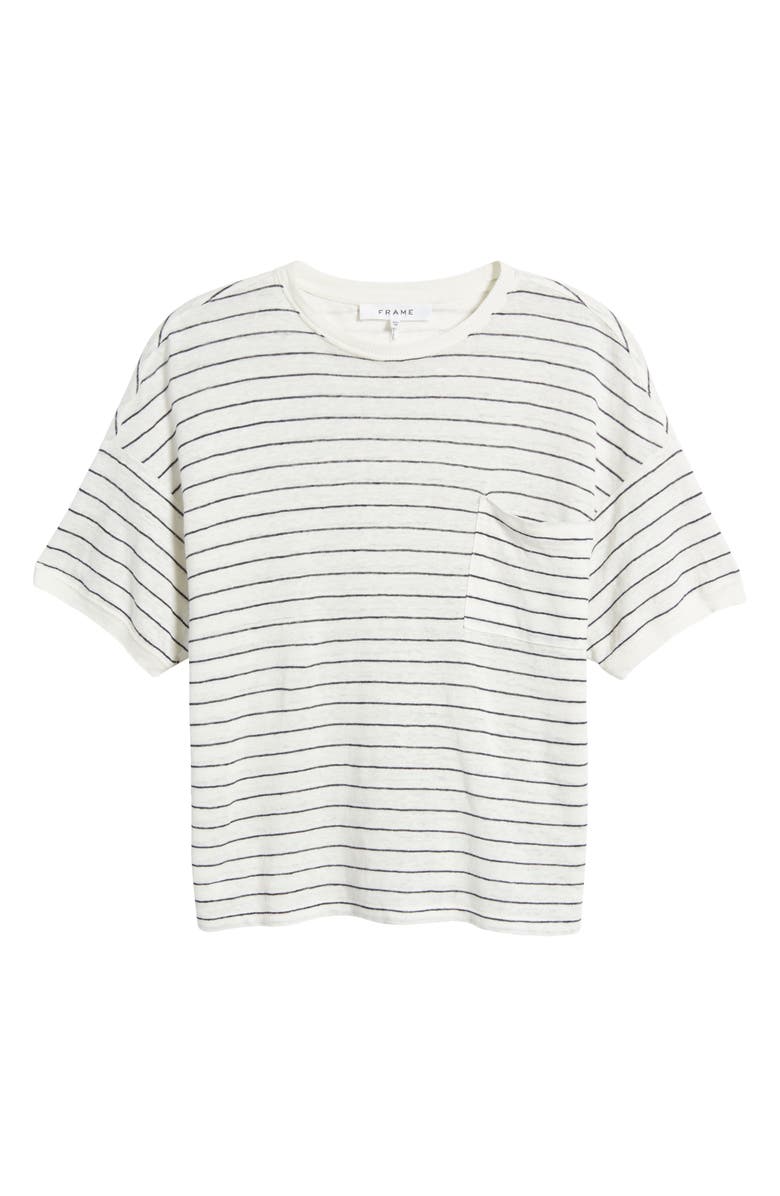 FRAME Stripe Organic Linen Pocket T-Shirt, Main, color, 