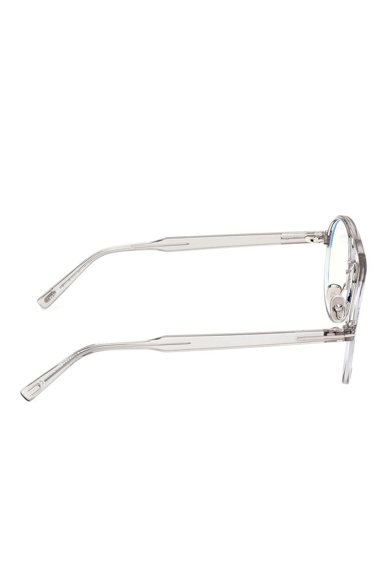 57mm Pilot Blue Light Blocking Optical Glasses, Alternate, color, LIGHT GREY / T LOGO