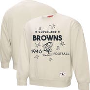 Mitchell & Ness Women's Mitchell & Ness Cream Cleveland Browns Shooting Stars Pullover Sweatshirt