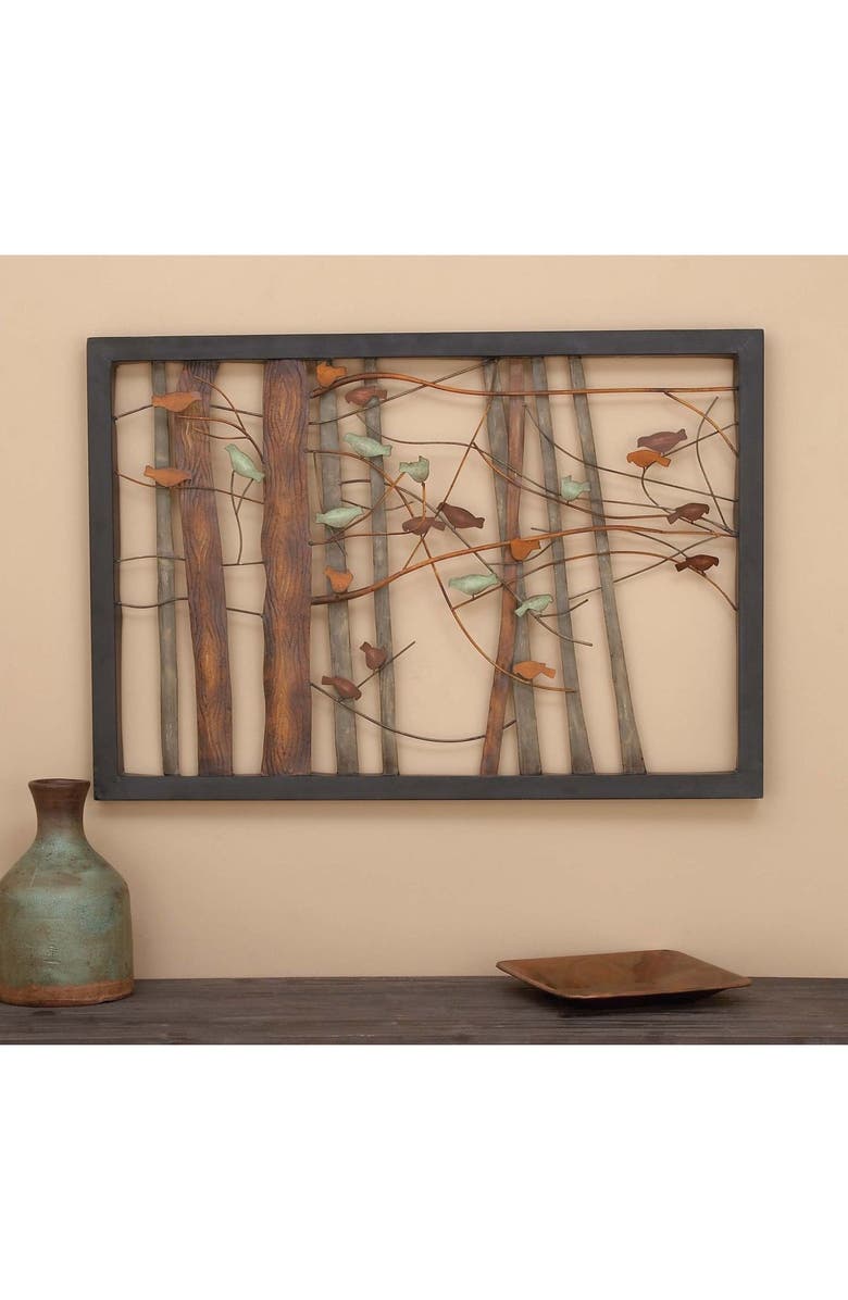 SONOMA SAGE HOME Multicolor Metal Bird Wall Decor with Wood Detailing, Alternate, color, 