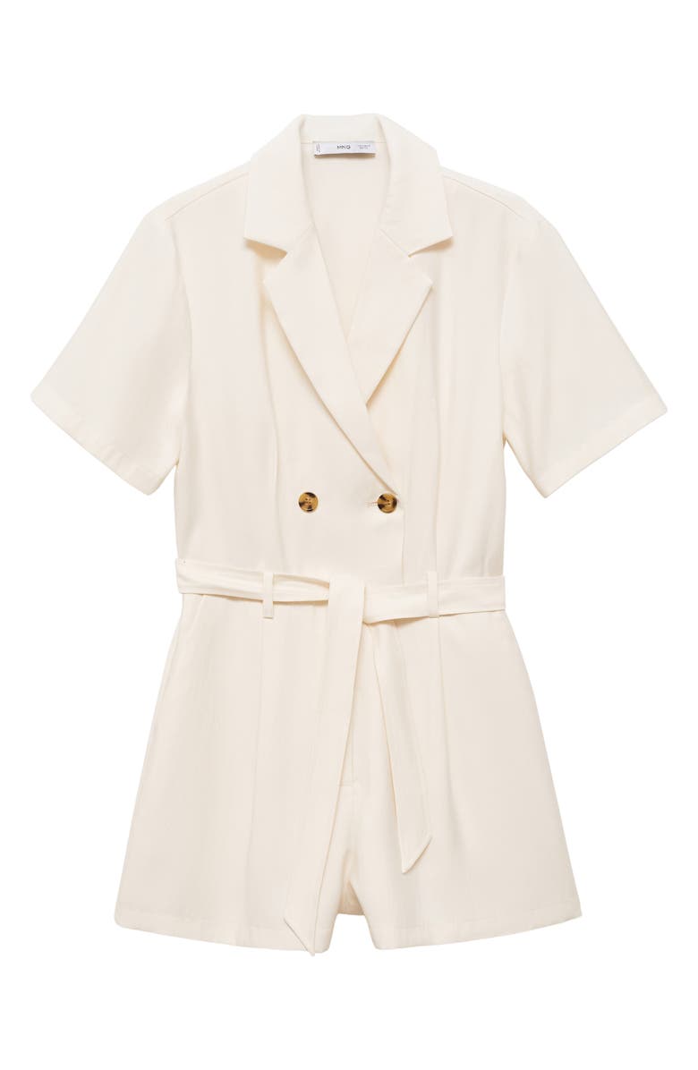 MANGO Belted Double Breasted Romper, Main, color,