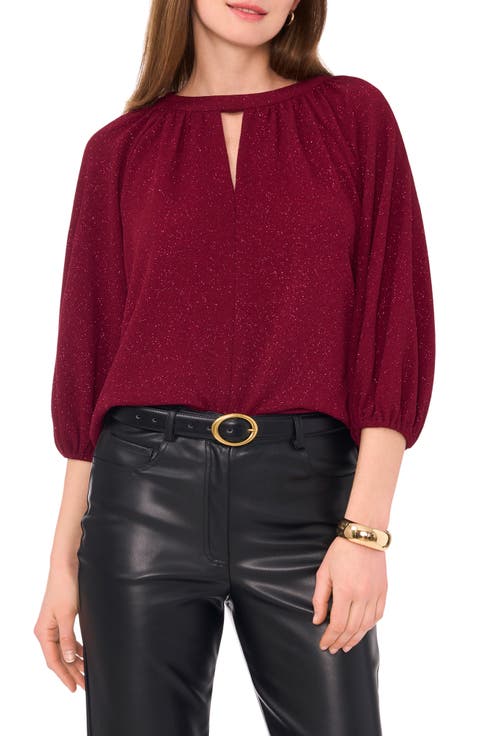 Sparkle Keyhole Peasant Top
