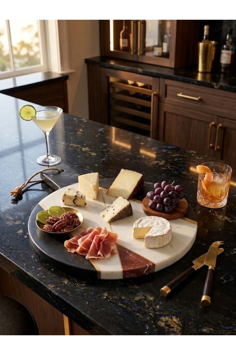 Sardinia Marble Cheese Board, Alternate, color, White