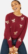 Yumi Sequin Applique Bow Sweater