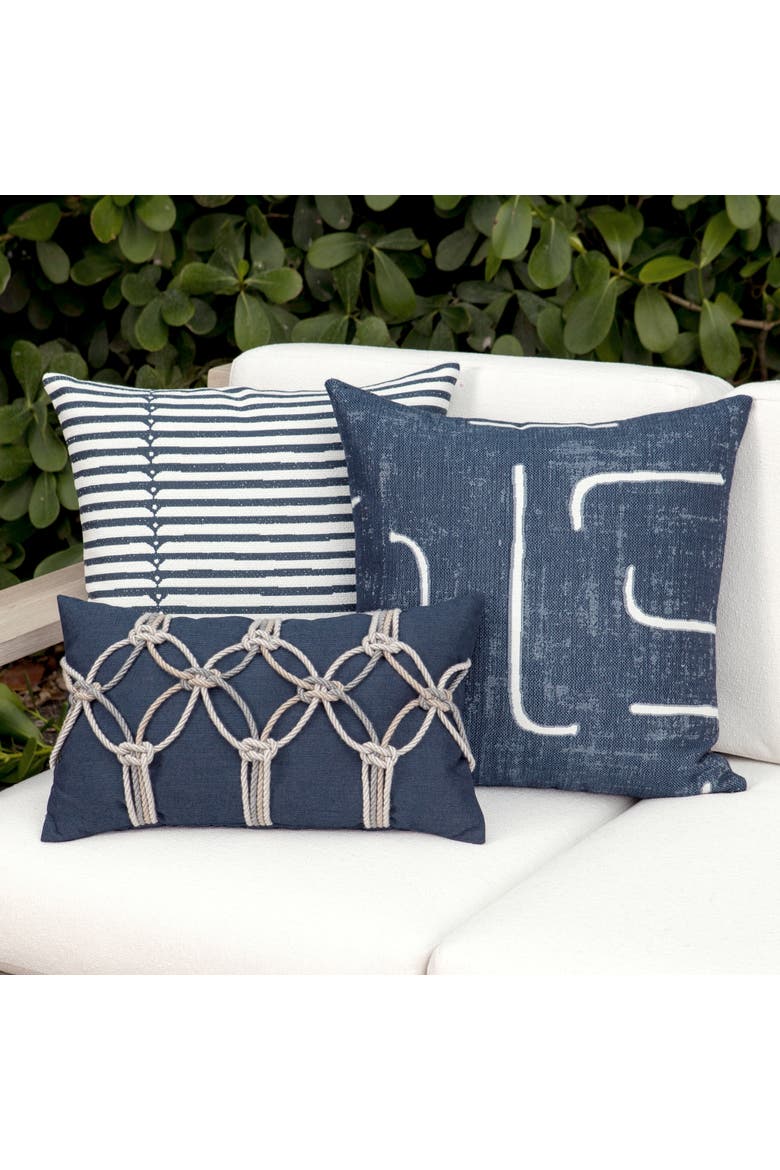 Sincerity Indoor & Outdoor Woven Accent Pillow, Alternate, color, Denim