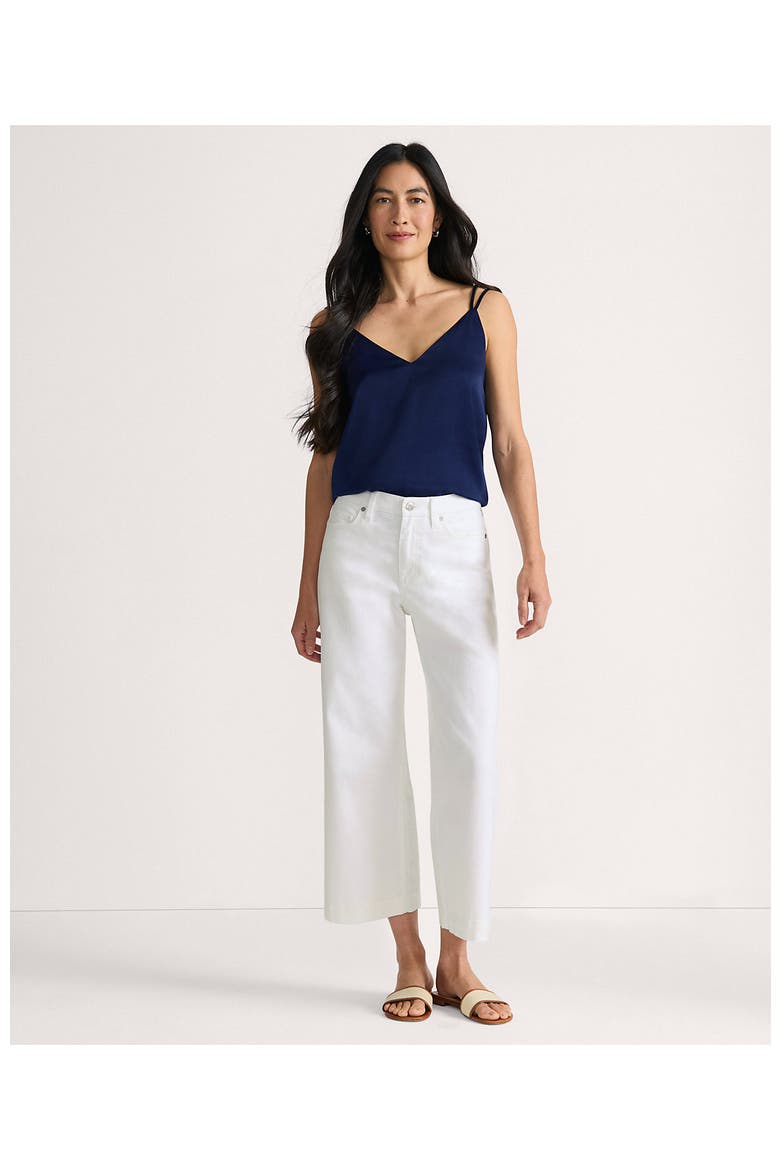 Plus Size Denim High Rise Wide Leg Crop Jeans, Alternate, color, White