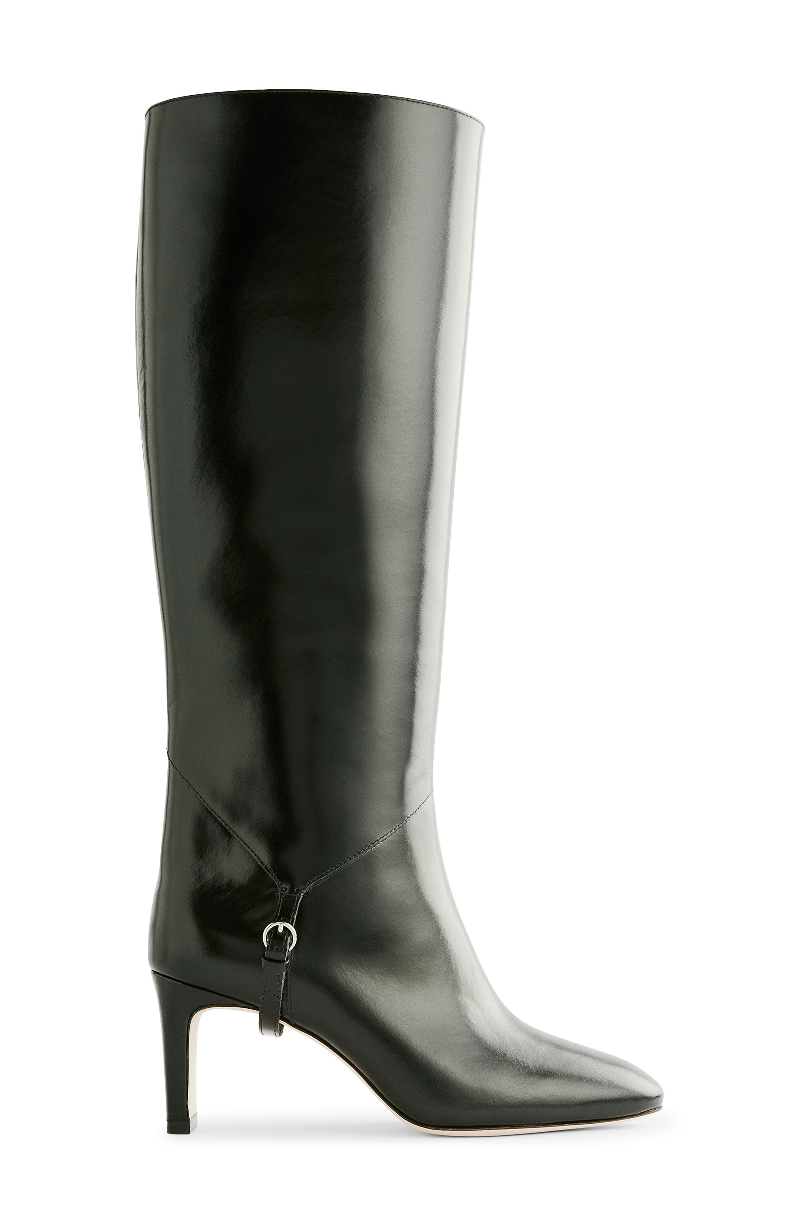 Reformation Gae Knee High Boot, Alternate, color, Black Leather