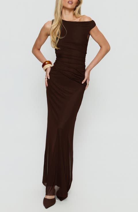 Krystyna Mesh Maxi Cocktail Dress