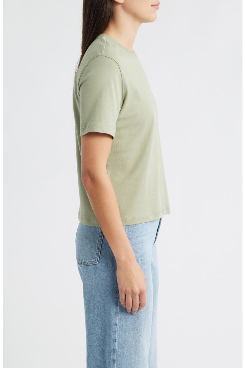 Crewneck Cotton T-Shirt, Alternate, color, SEAGRASS