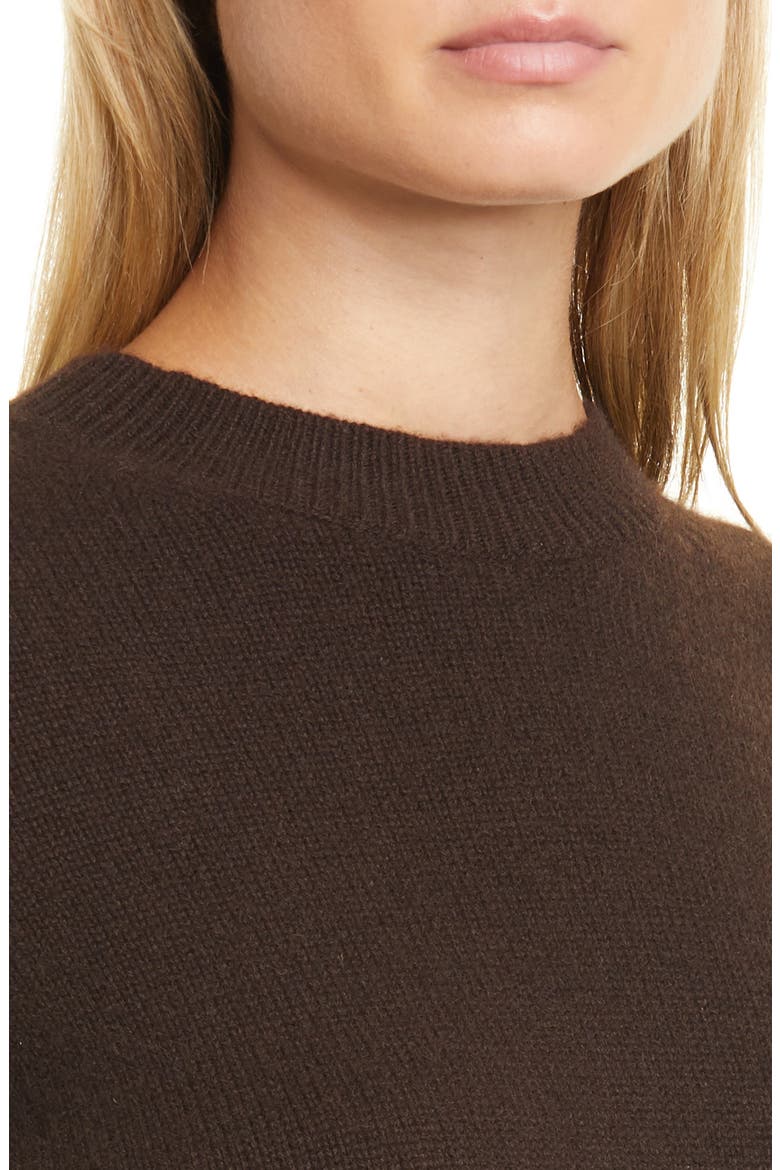 Crewneck Cashmere Sweater, Alternate, color, DEEP BROWN