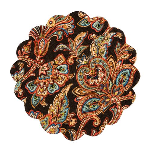 C & F Home C&f Home Dorothy Autumnal Brown Quilted Scalloped Paisley Floral Accents Placemats Set Of 6, 17" In Brown