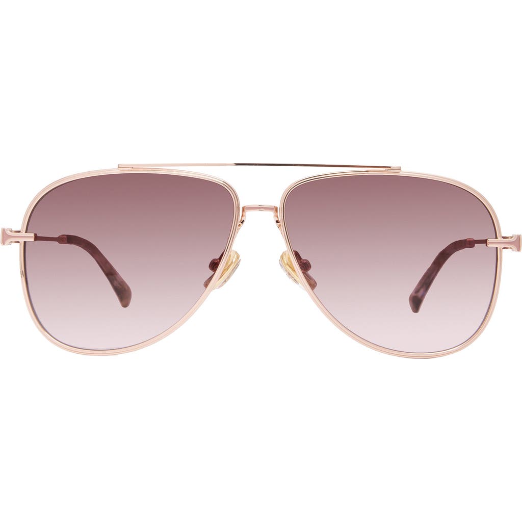 Dezi Top Shelf 59mm Gradient Aviator Sunglasses In Rose Gold / Rose Gradient