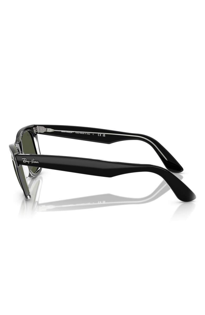 Ray-Ban Classic Wayfarer 50mm Sunglasses, Alternate, color, Black On Transparent / Green