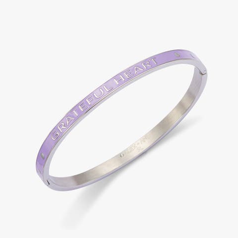 Grateful Heart Hinge Bangle Bracelet