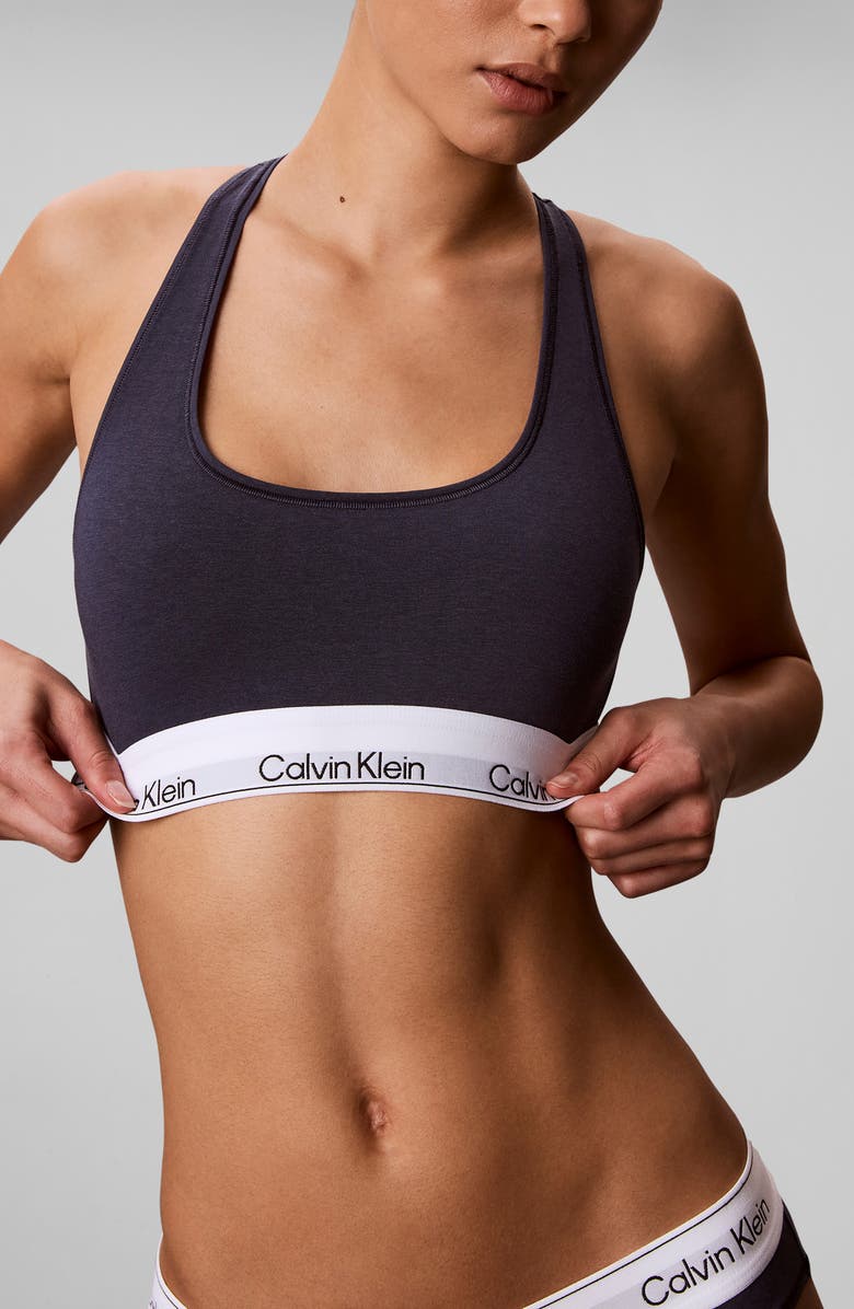 Calvin Klein Lightly Lined Racerback Bralette, Alternate, color, Speakeasy