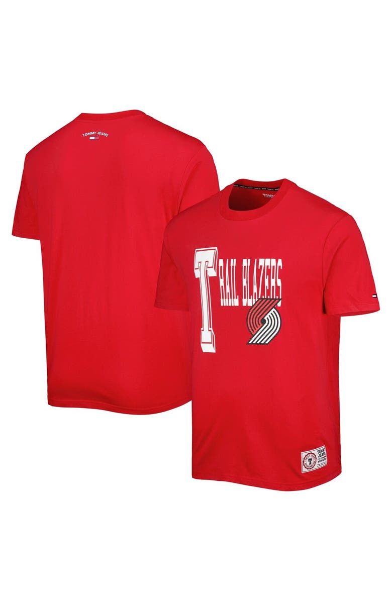 TOMMY JEANS Men's Tommy Jeans Red Portland Trail Blazers Mel Varsity T-Shirt, Main, color, Red