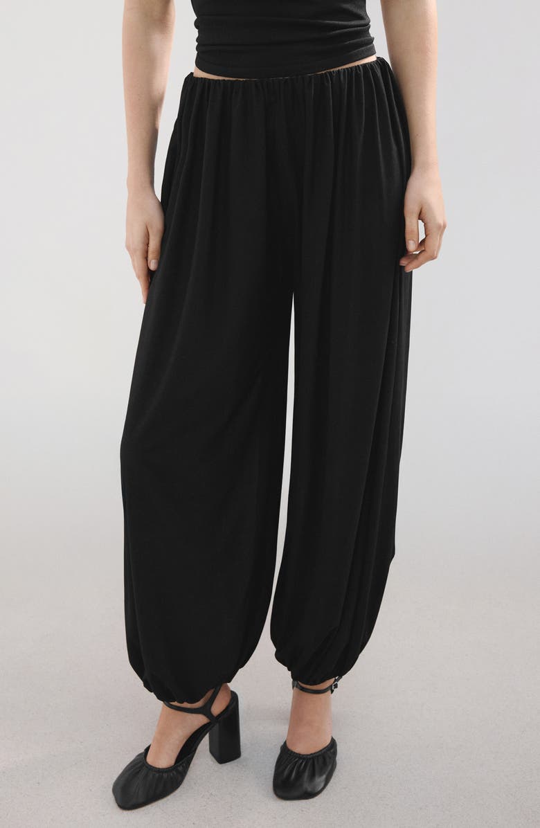 MANGO Pleated Balloon Pants, Main, color, Black