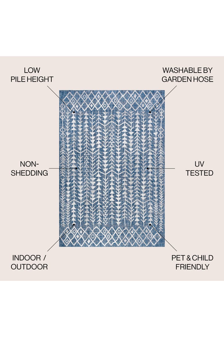 Tokay Bohemian Geometric Indoor/Outdoor Area Rug, Alternate, color, Blue/Ivory