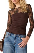 Steve Madden Reese Lace & Ruched Knit Top