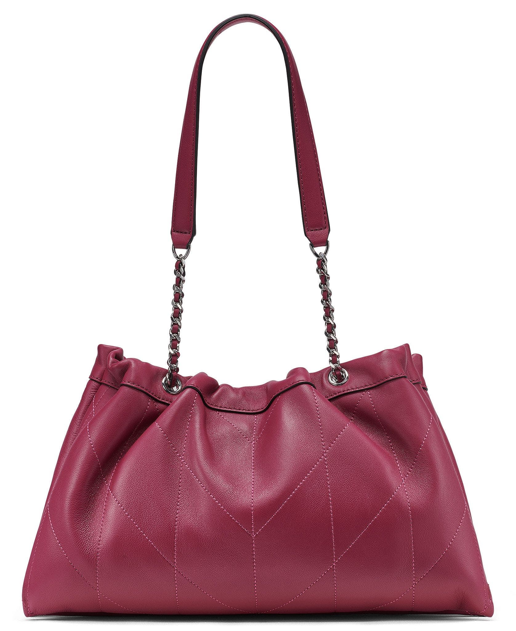 Amandine Leather Shoulder Bag, Alternate, color, Currant