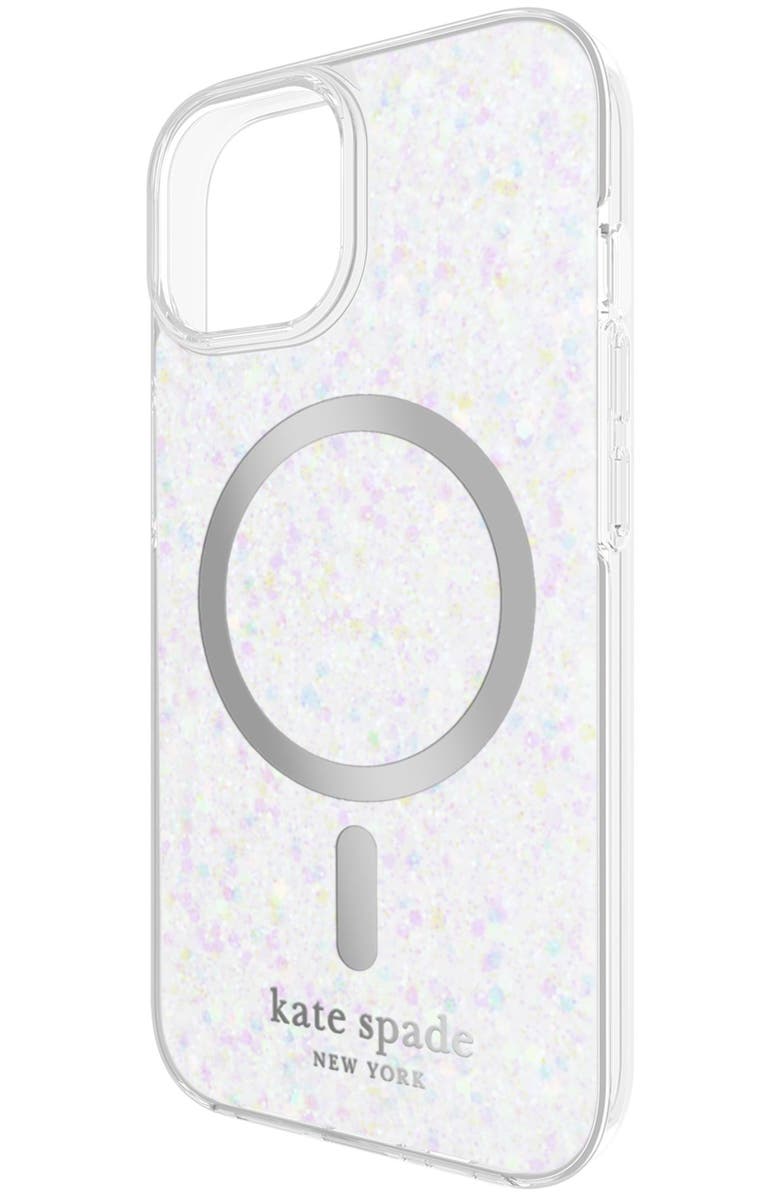 Kate Spade New York Chunky Glitter Protective Hardshell MagSafe Case for Apple iPhone 15 / iPhone 14 / iPhone 13, Alternate, color, Multi-Color