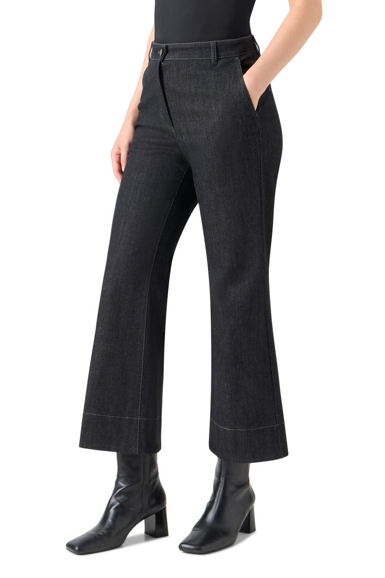 Ankle Flare Jeans, Alternate, color, BLACK DENIM