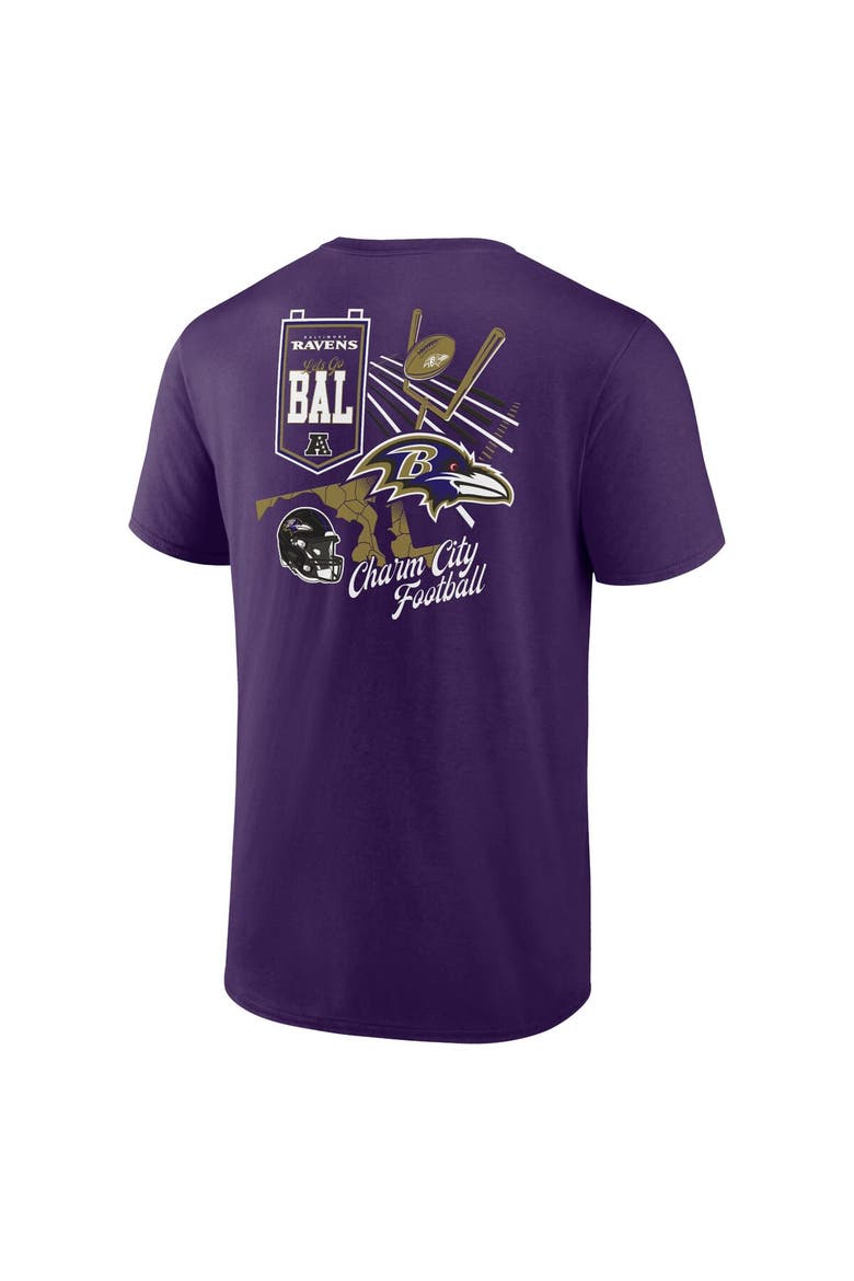 Men's Fanatics Branded Purple Baltimore Ravens Split Zone T-Shirt, Alternate, color, Purple