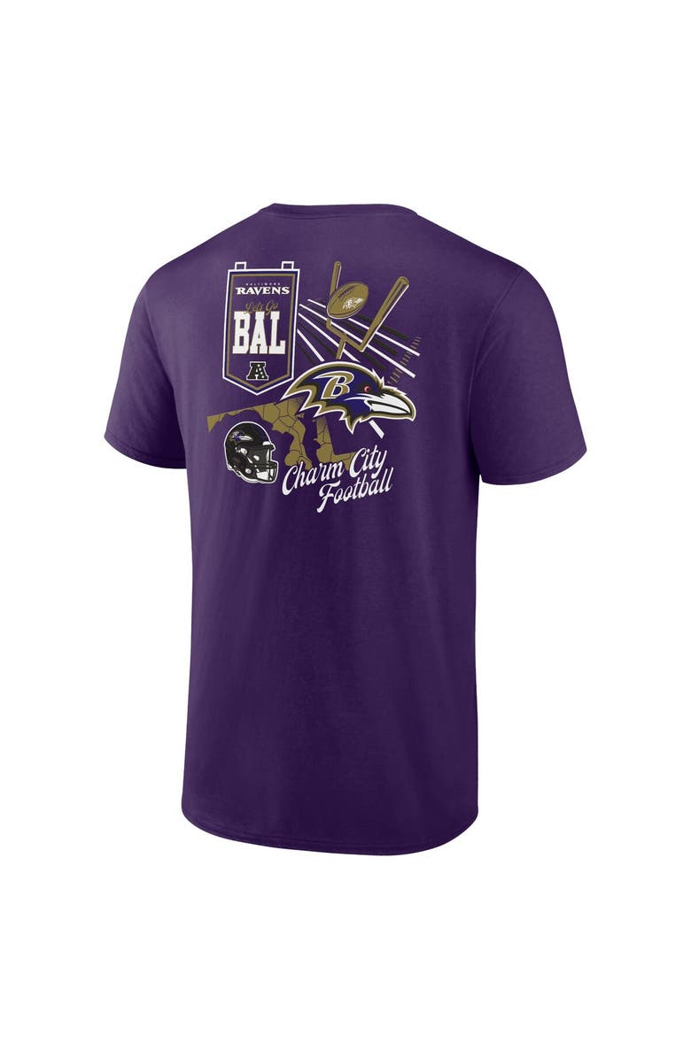 FANATICS Men's Fanatics Branded Purple Baltimore Ravens Split Zone T-Shirt, Alternate, color, 