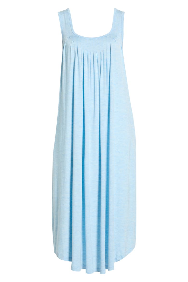 Kate Pleat Front Midi Nightgown, Alternate, color, BLUE
