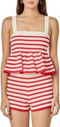 English Factory Stripe Knit Peplum Camisole