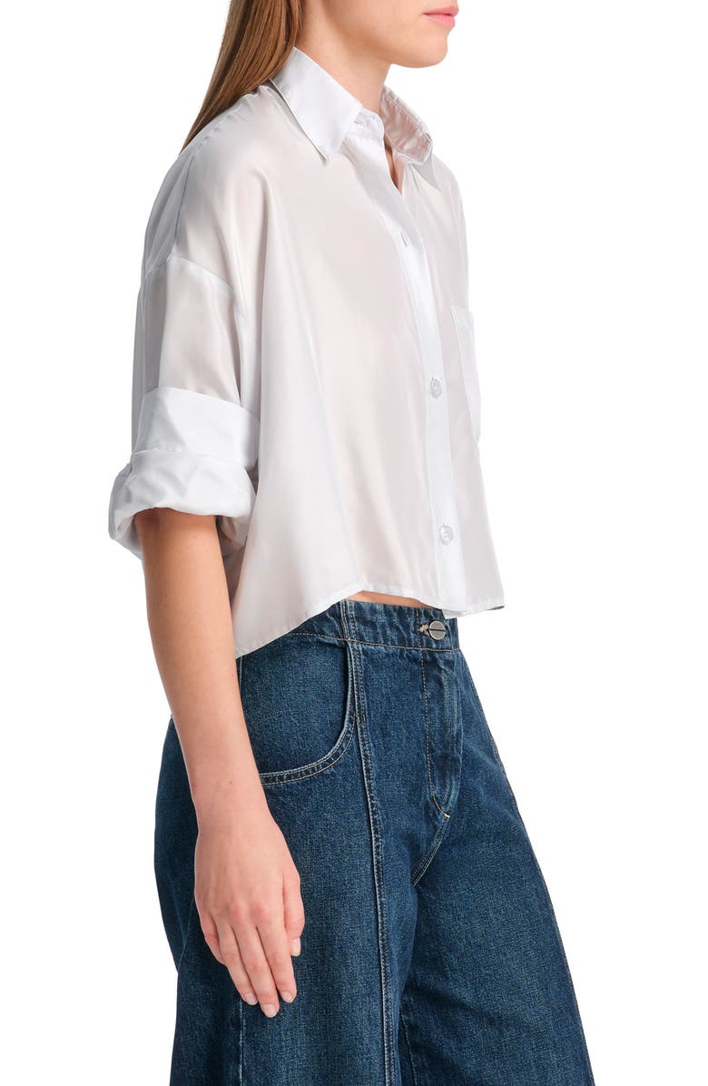 TWP Next Ex Crop Silk Button-Up Shirt, Alternate, color, 