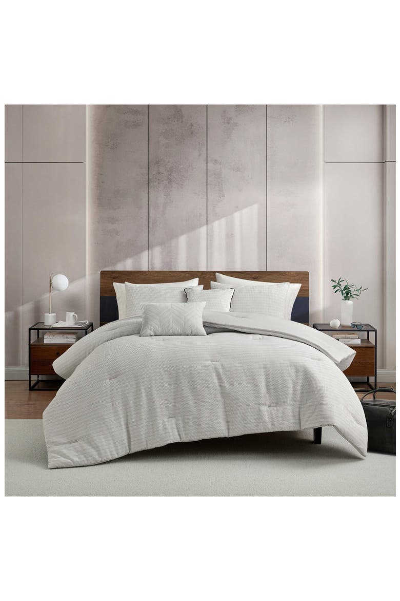 Space Dye Grid Yarn Waffle Reversible Comforter & Sham Set, Alternate, color, MEDIUM / DARK GREY