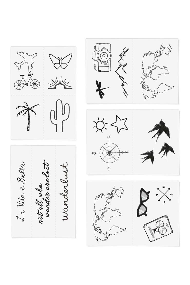 Destination Temporary Tattoos, Alternate, color, BLACK