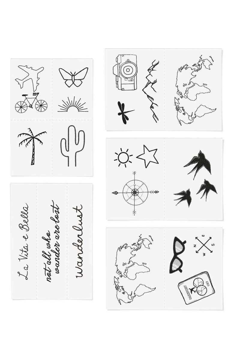 INKED by Dani Destination Temporary Tattoos, Alternate, color, Black