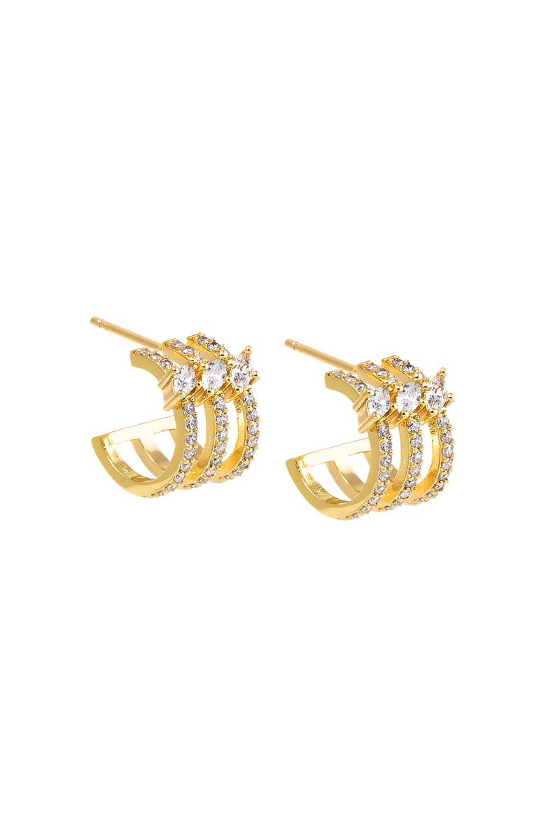 BY ADINA EDEN CZ Triple Row Open Hoop Stud Earring, Main, color,