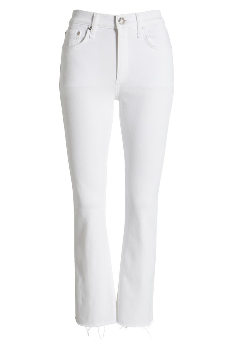 Flexi Peyton Raw Hem Ankle Bootcut Jeans, Alternate, color, OPTIC WHITE