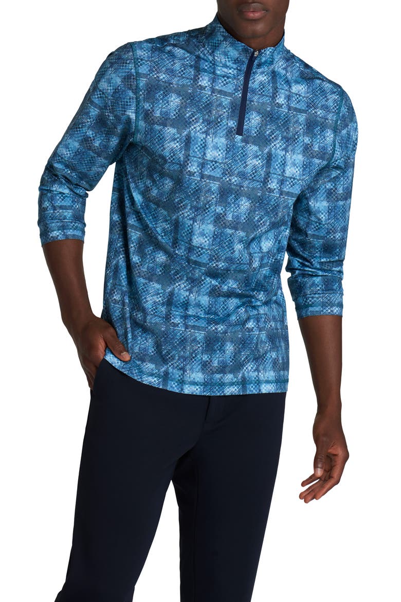 OoohCotton® Tech Quarter Zip Pullover, Alternate, color, TEAL